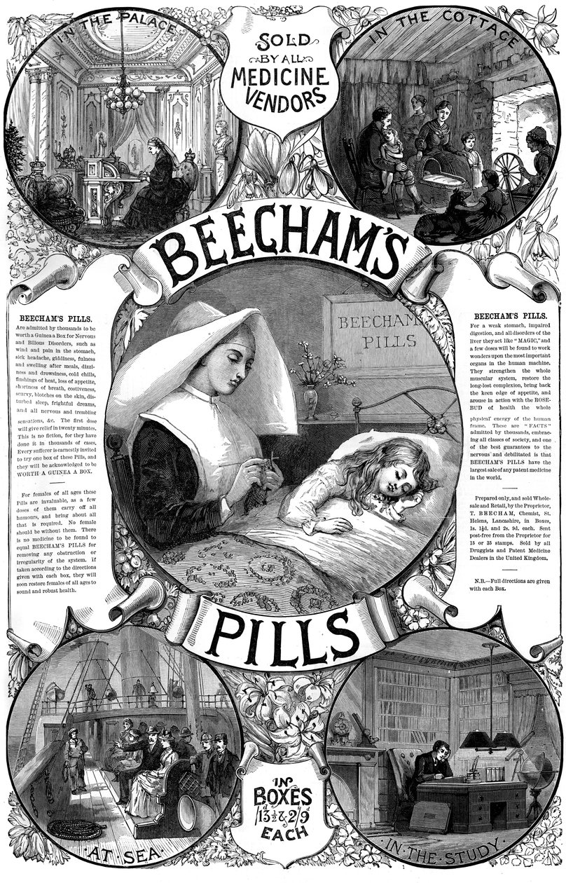 الإعلان عن حبوب Beechams ، 1887 بواسطة غير معروف