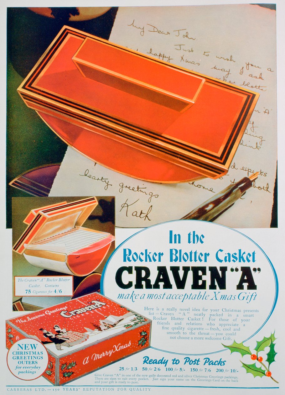 إعلان عن سجائر Craven A ، 1936 بواسطة غير معروف