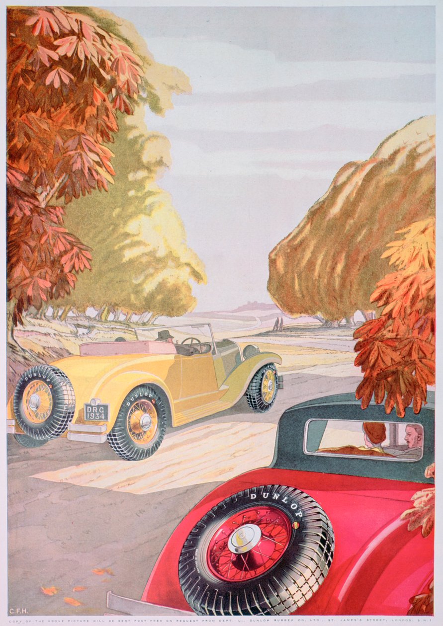 إعلان عن إطارات دنلوب 1934 بواسطة غير معروف
