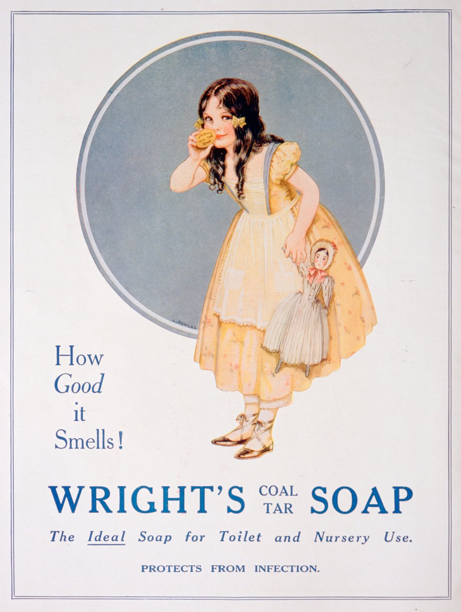 إعلان عن صابون قطران الفحم من Wrights عام 1923 بواسطة غير معروف