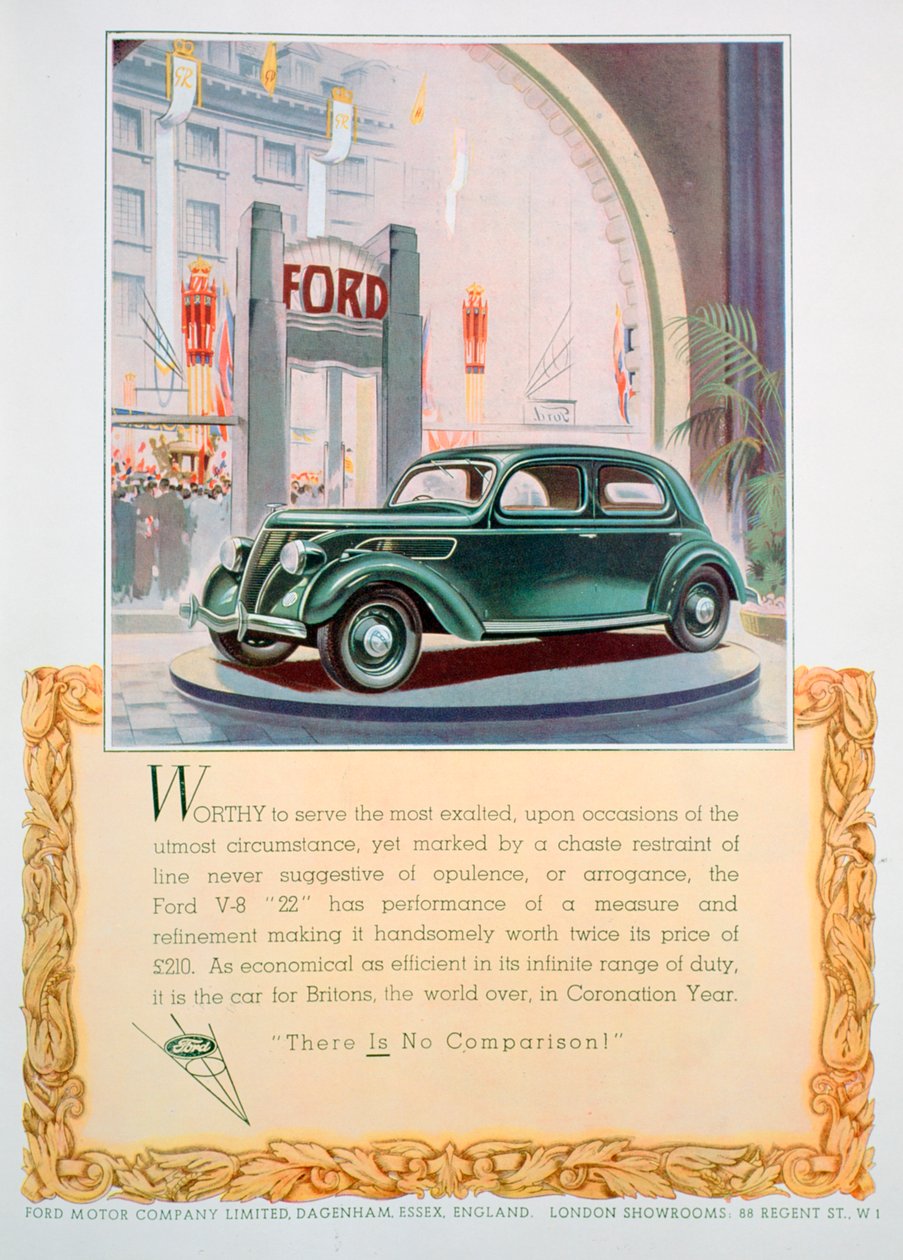 الإعلان عن سيارة فورد V8 22 ، 1937 بواسطة غير معروف