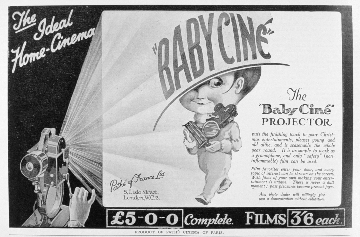 إعلان عن جهاز عرض فيلم Pathe Babycine ، 1926 بواسطة غير معروف