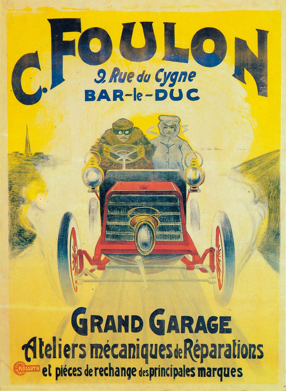 إعلان لـ C Foulons Garage، Bar-le-Duc، فرنسا، c1900 بواسطة غير معروف