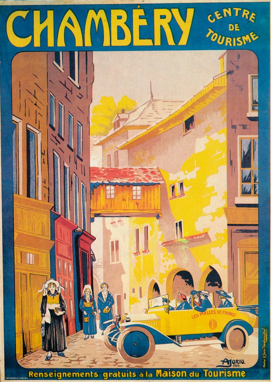 إعلان عن السياحة في شامبيري ، فرنسا ، 1920s بواسطة غير معروف