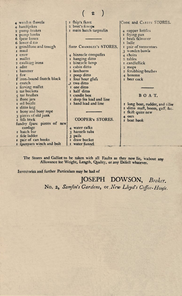 إعلان عن بيع كاندل في لويدز ، 1796 ، 1928 بواسطة غير معروف