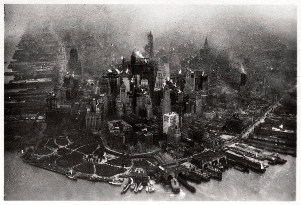 منظر جوي لمانهاتن ، مدينة نيويورك ، الولايات المتحدة الأمريكية ، من زيبلين ، 1928 1933 بواسطة غير معروف