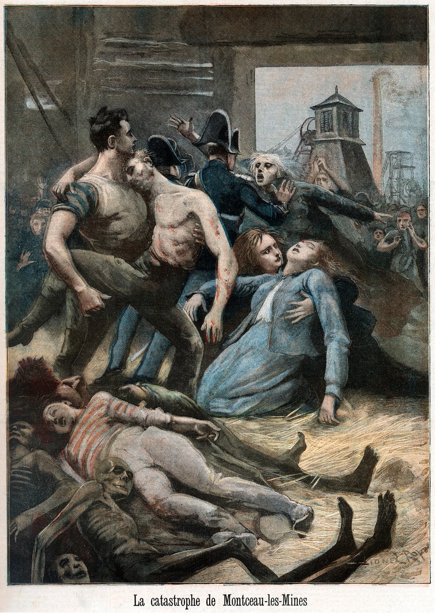 أعقاب حادث تعدين ، مونسو ليه ماينز ، فرنسا ، 1895 بواسطة غير معروف