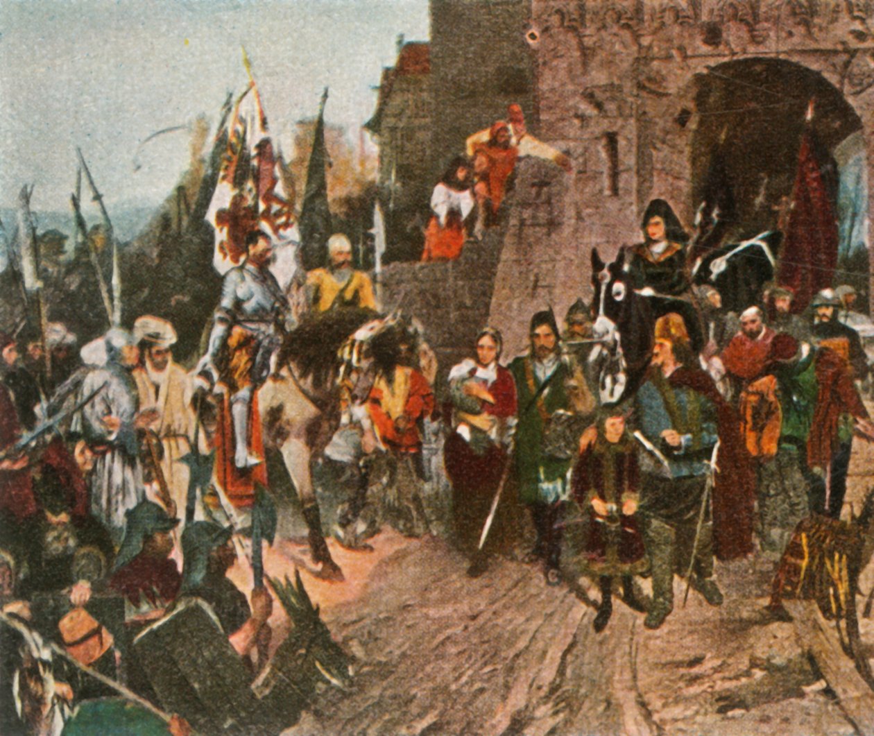 أغنيس فون روزنبرغ تستسلم قلعة آبائها إلى الحسينيات ، 1426 ، 1936. بواسطة غير معروف