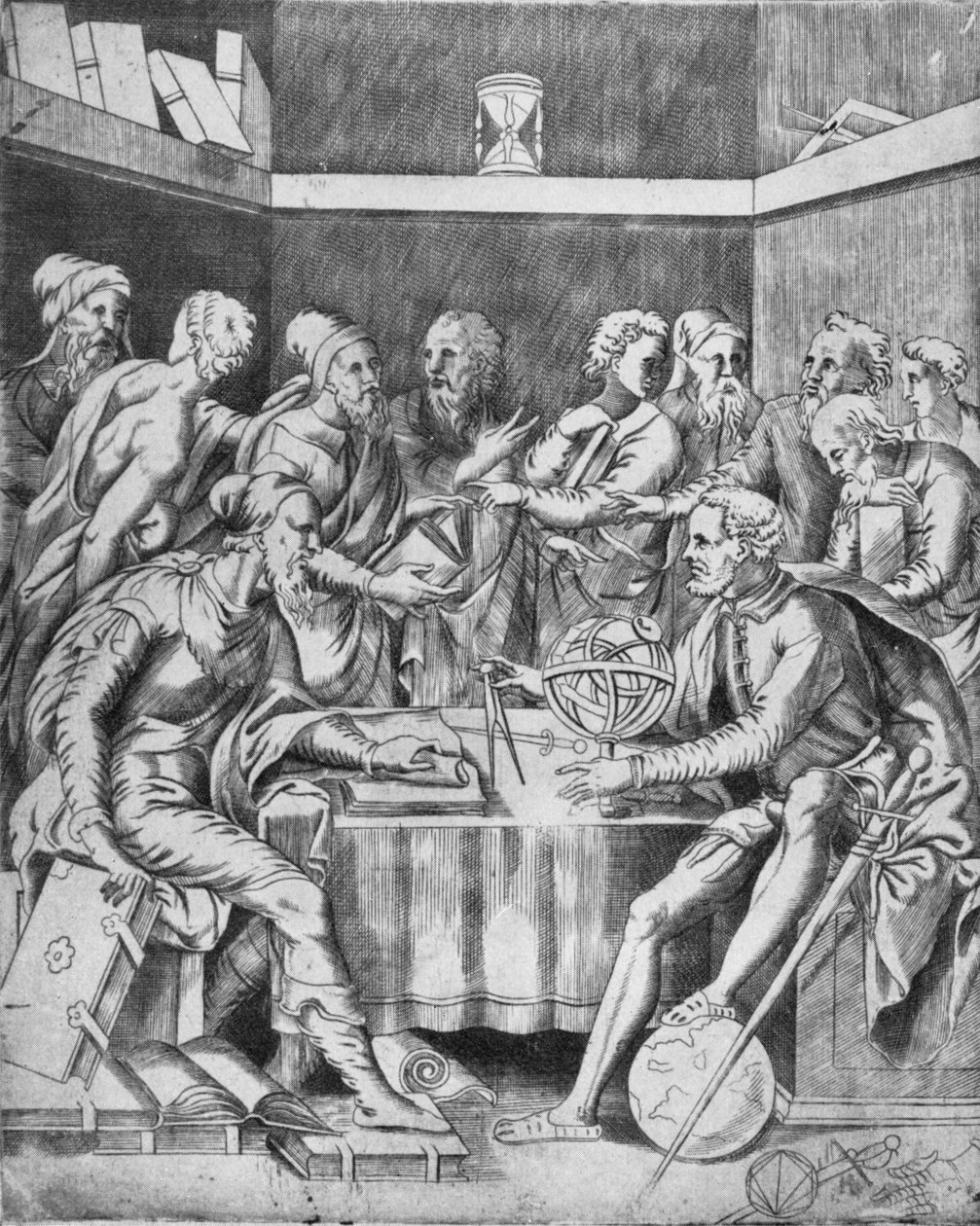 Agrippa تعليم تلاميذه رياضيا ، 1553 ، 1936 بواسطة غير معروف