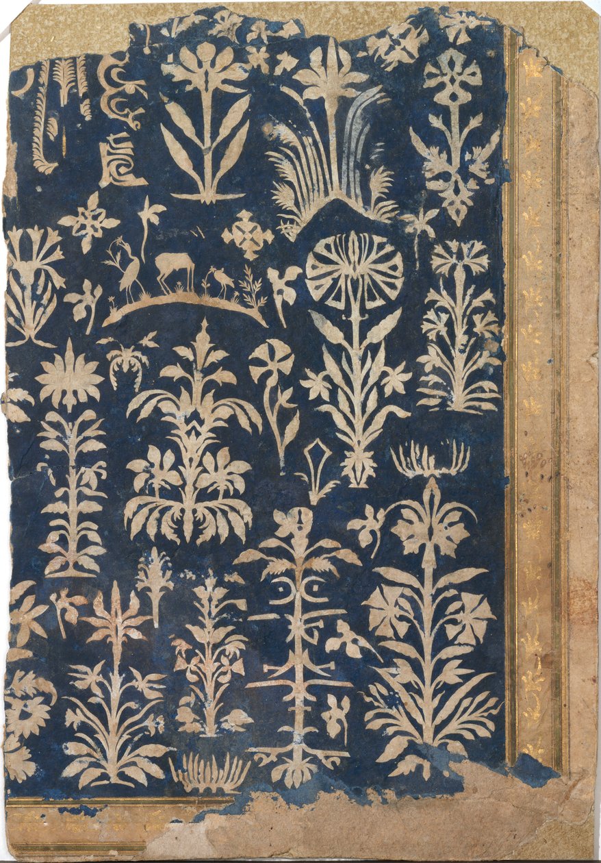 صفحة الألبوم مع زخرفة الورق المقطوع ، كاليفورنيا. 1625-50. بواسطة غير معروف