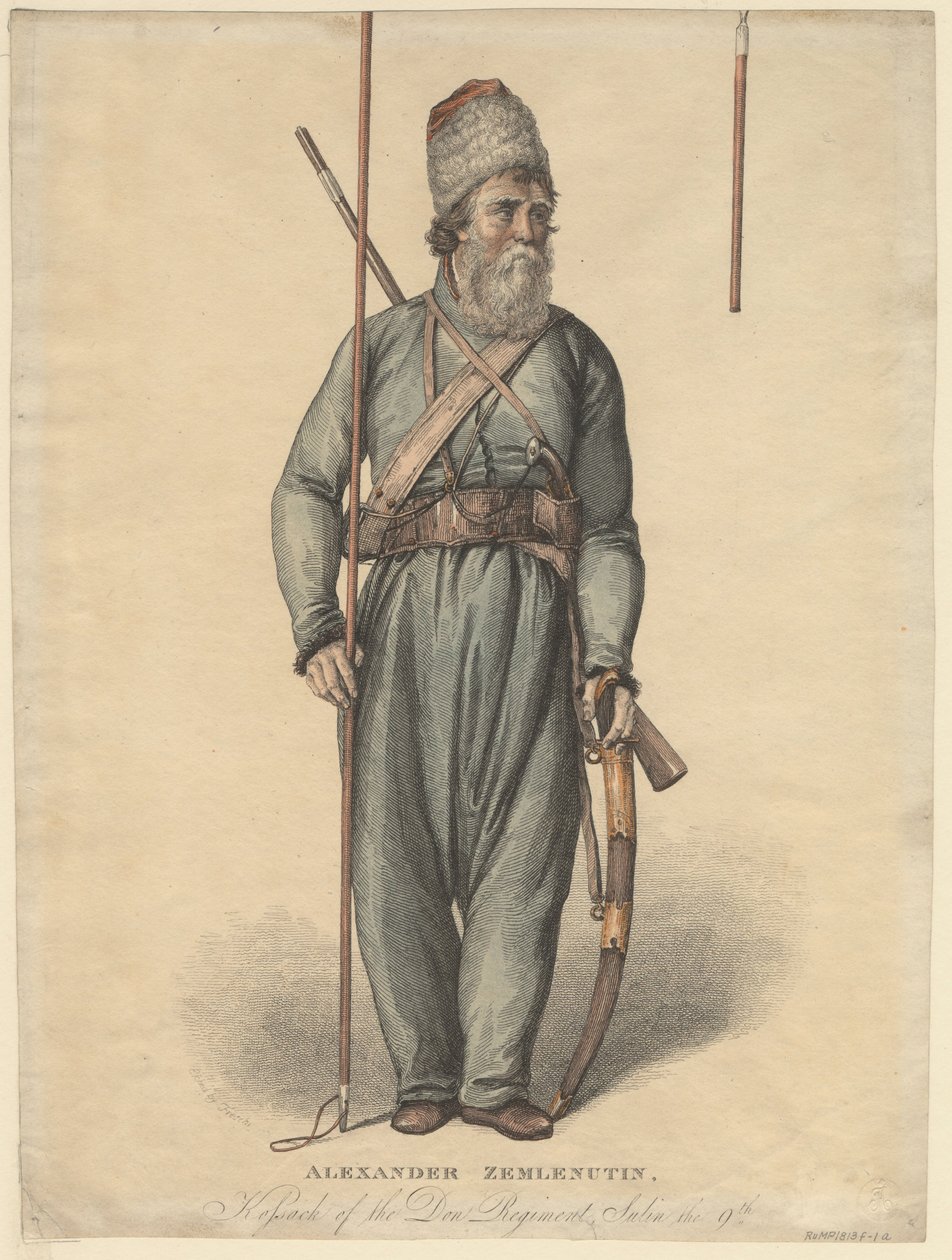ألكسندر Zemlyanukhin ، القوزاق من فوج دون ، حوالي عام 1813 بواسطة غير معروف