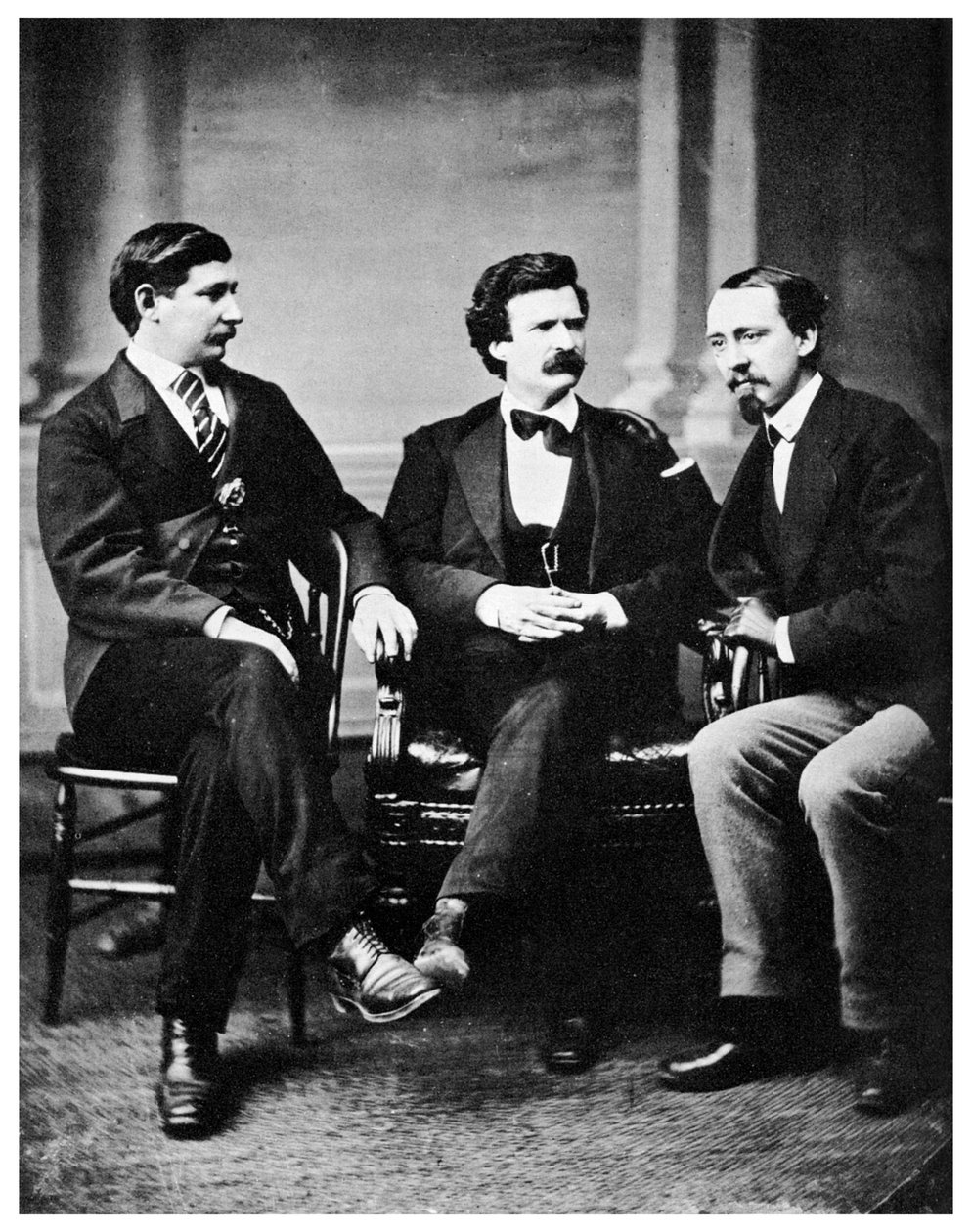 ألفريد تاونسند ، مارك توين وديفيد جراي ، 1871 ، 1955 بواسطة غير معروف