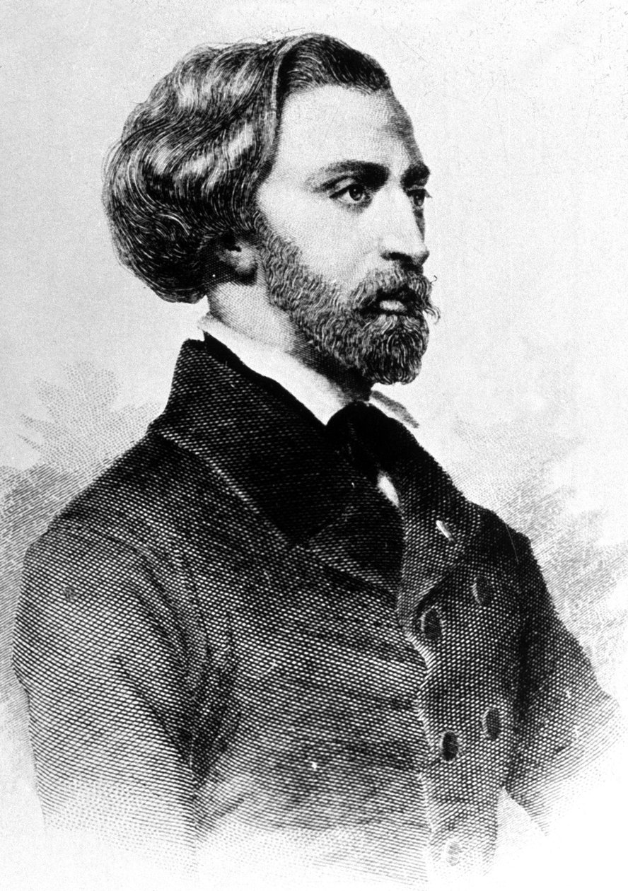 Alfred de Musset (1810-1857) French poet and writer, engraving, c. 1854 بواسطة غير معروف