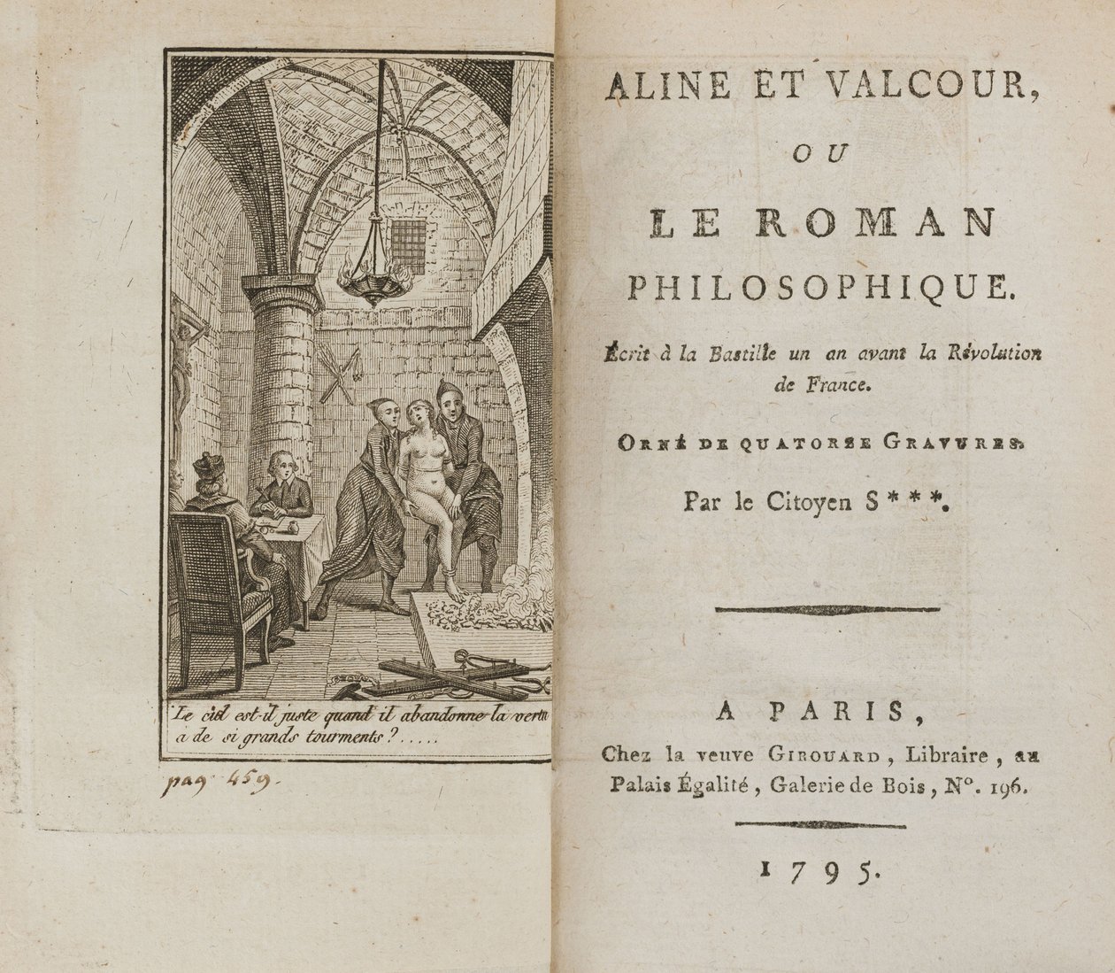 ألين وفالكور ، أو الروماني الفلسفي لماركيز دي ساد ، 1795. بواسطة غير معروف