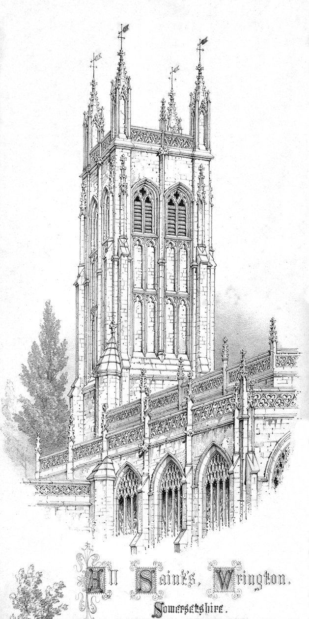 كنيسة جميع القديسين. وينجتون. Somersetshire. ، c1850s بواسطة غير معروف