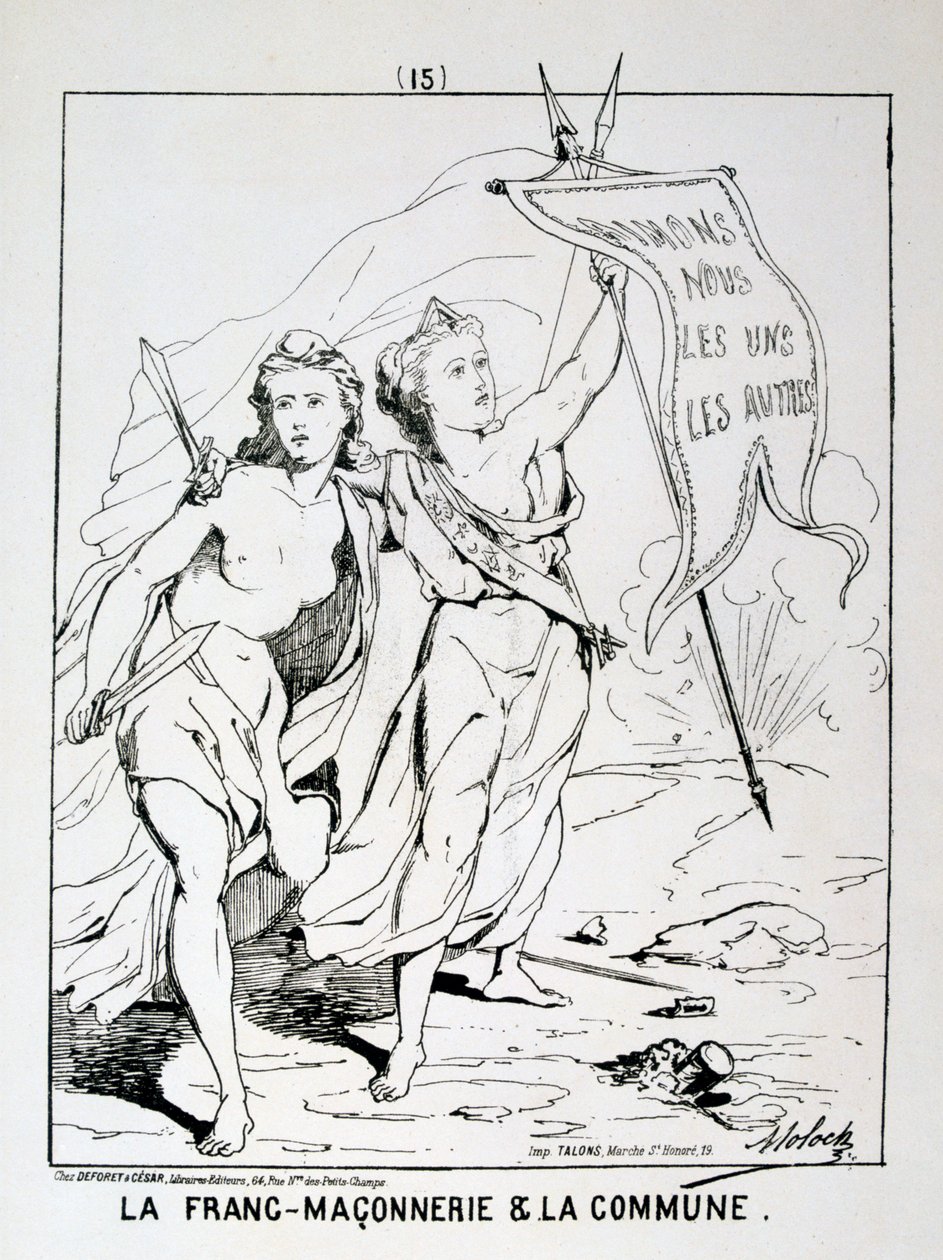 أعلام la Franc-Maconnerie et la Commune ، Paris Commune ، 1871. بواسطة غير معروف