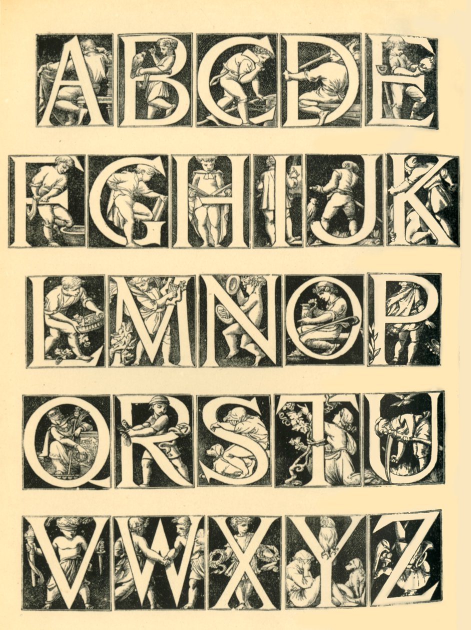 تصميم الأبجدية للبلاط ، 1864 ، 1881. بواسطة غير معروف