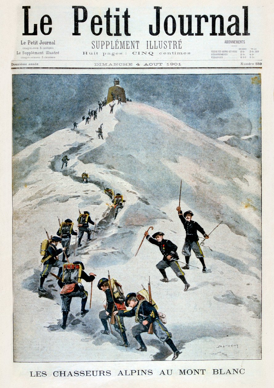 صيادو جبال الألب في مونت بلانك ، 1901 بواسطة غير معروف