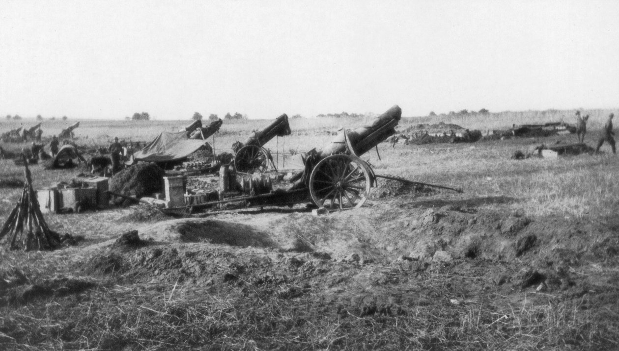 بطارية مدفعية أمريكية 155 ، جنوب سواسون ، فرنسا ، 18 يوليو 1918 بواسطة غير معروف