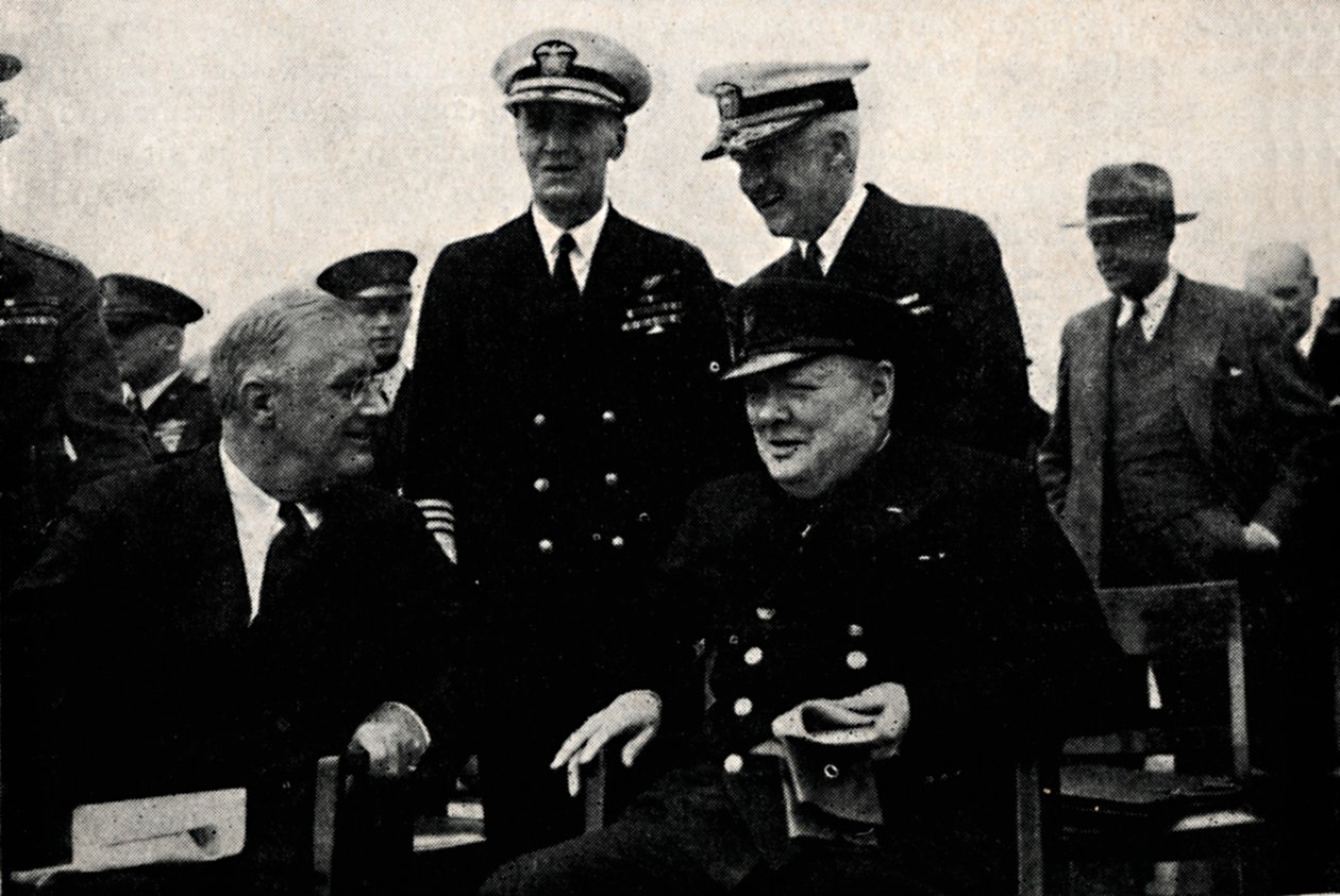 الرئيس الأمريكي ورئيس الوزراء البريطاني ، 14 أغسطس 1941 ، 1945. بواسطة غير معروف