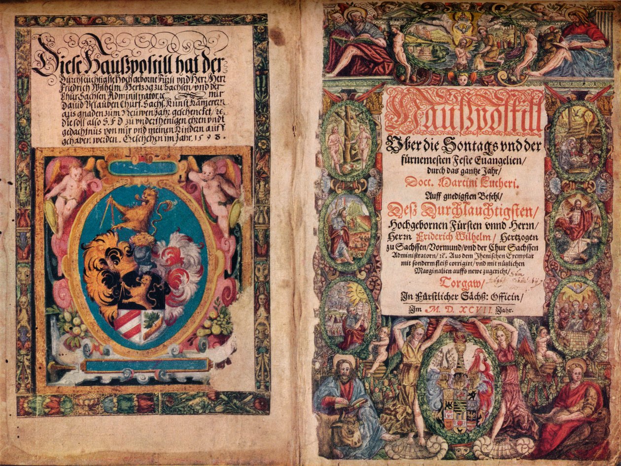 ألبوم توقيع مبكر: Hauspostill من أعمال مارتن لوثر ، c1550 بواسطة غير معروف