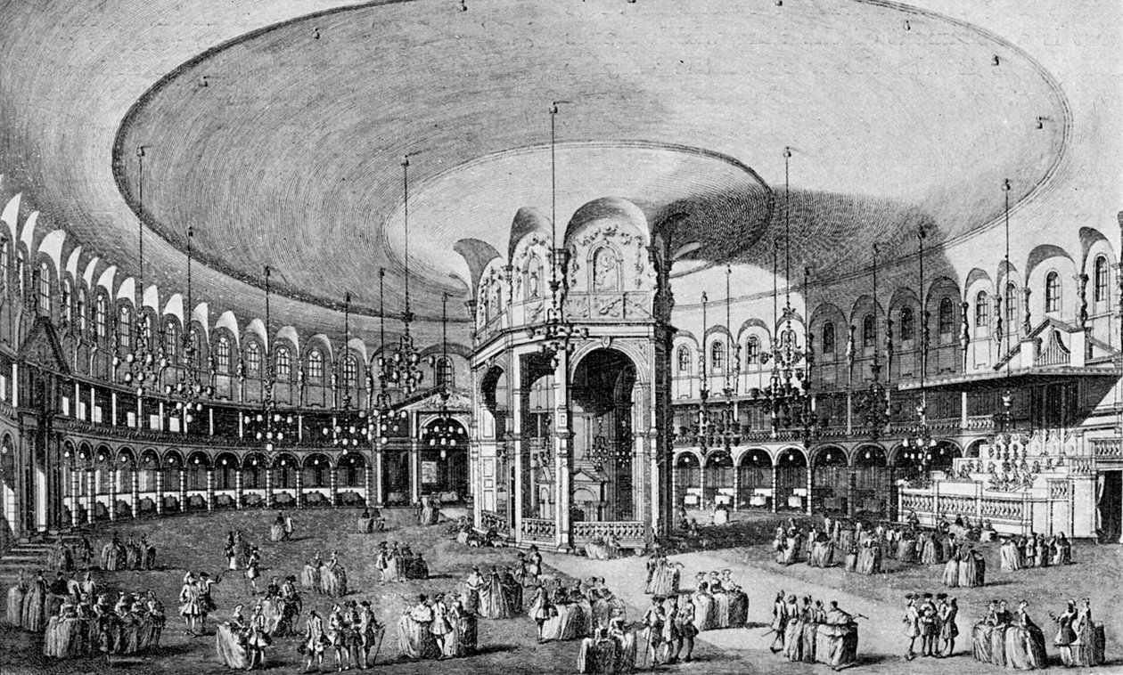 منظر داخلي للروتوندا في حدائق رانيلاج ، 1899 بواسطة غير معروف