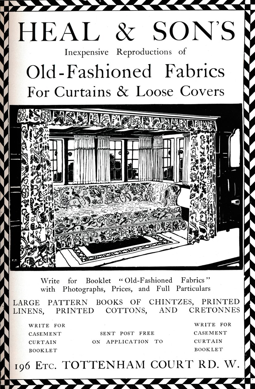 إعلان عن Heal & Sons of Tottenham Court Road، London، 1908 بواسطة غير معروف