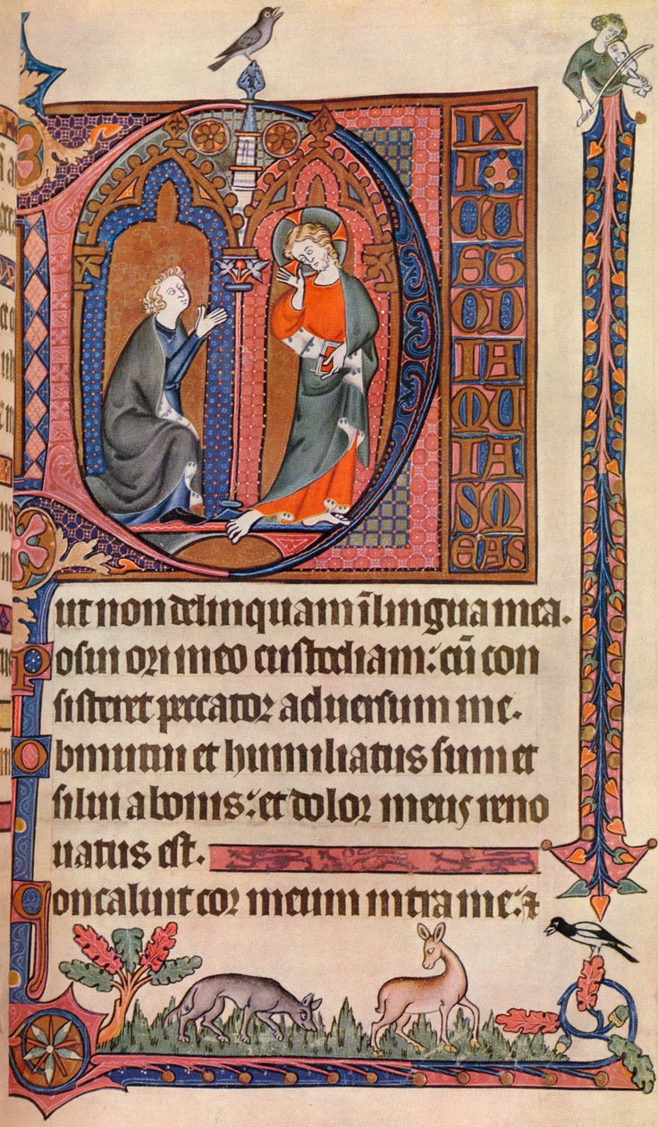 صفحة مضيئة من مزامير Vaux-Bardolf ، c1310 ، 1937 بواسطة غير معروف