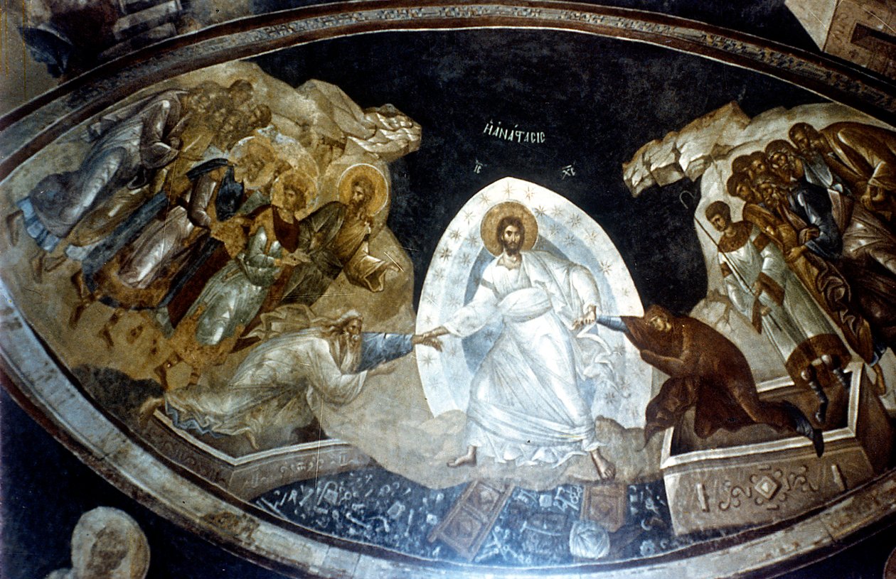 Anastasis ، لوحة جدارية في parekklesion لكنيسة المسيح في Chora ، c1310-c1320 بواسطة غير معروف