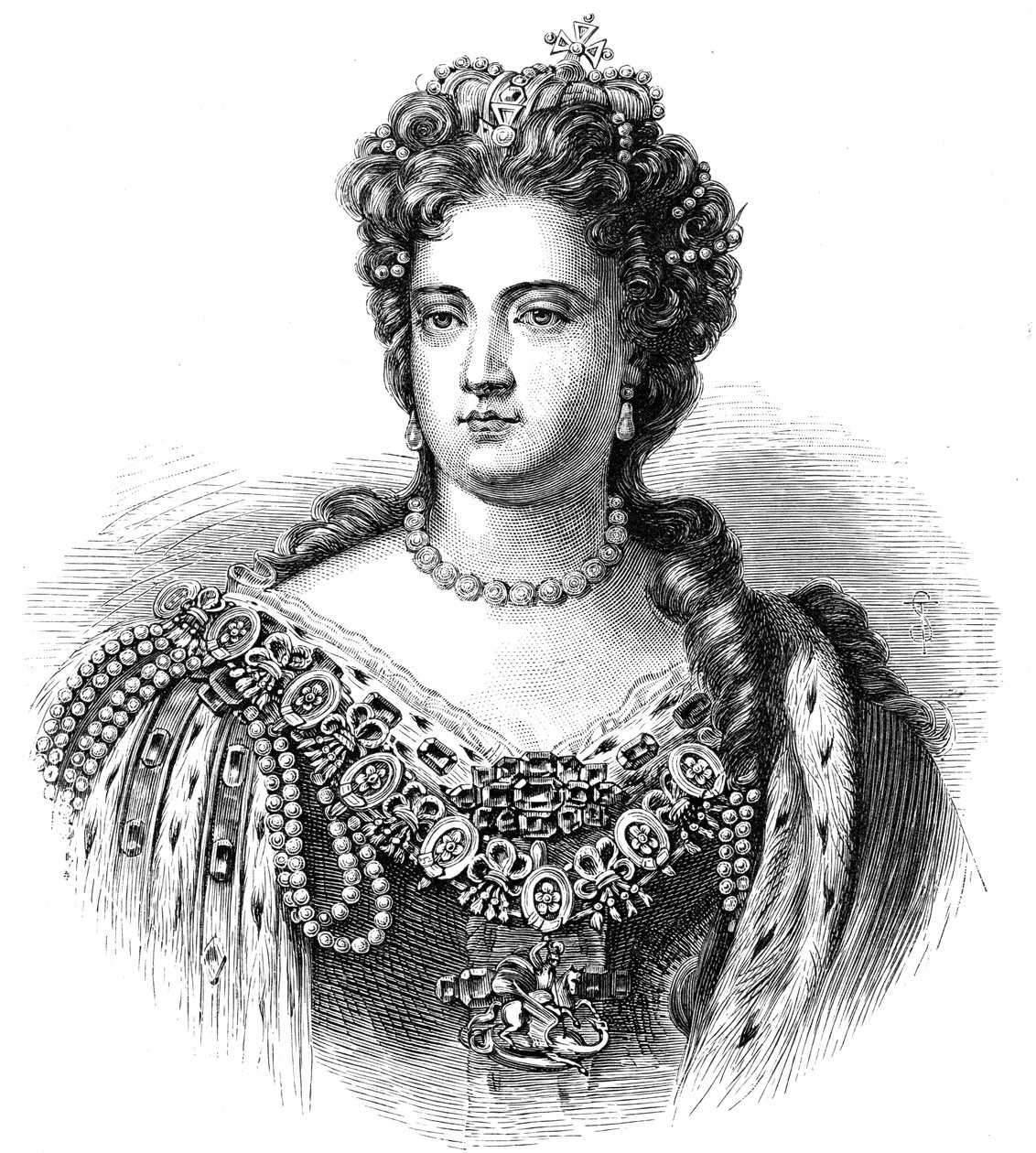 آن 1665-1714 ، ملكة بريطانيا العظمى وأيرلندا من 1702 ، 1880 بواسطة غير معروف