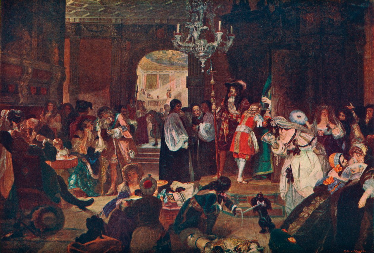 غرفة الانتظار في وايتهول أثناء لحظات وفاة تشارلز الثاني ، 1685 1905 بواسطة غير معروف