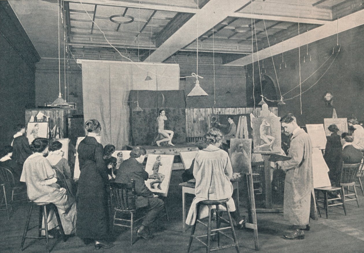 دروس أثرية وحياة في كلية أونتاريو للفنون ، تورنتو ، c1913 بواسطة غير معروف