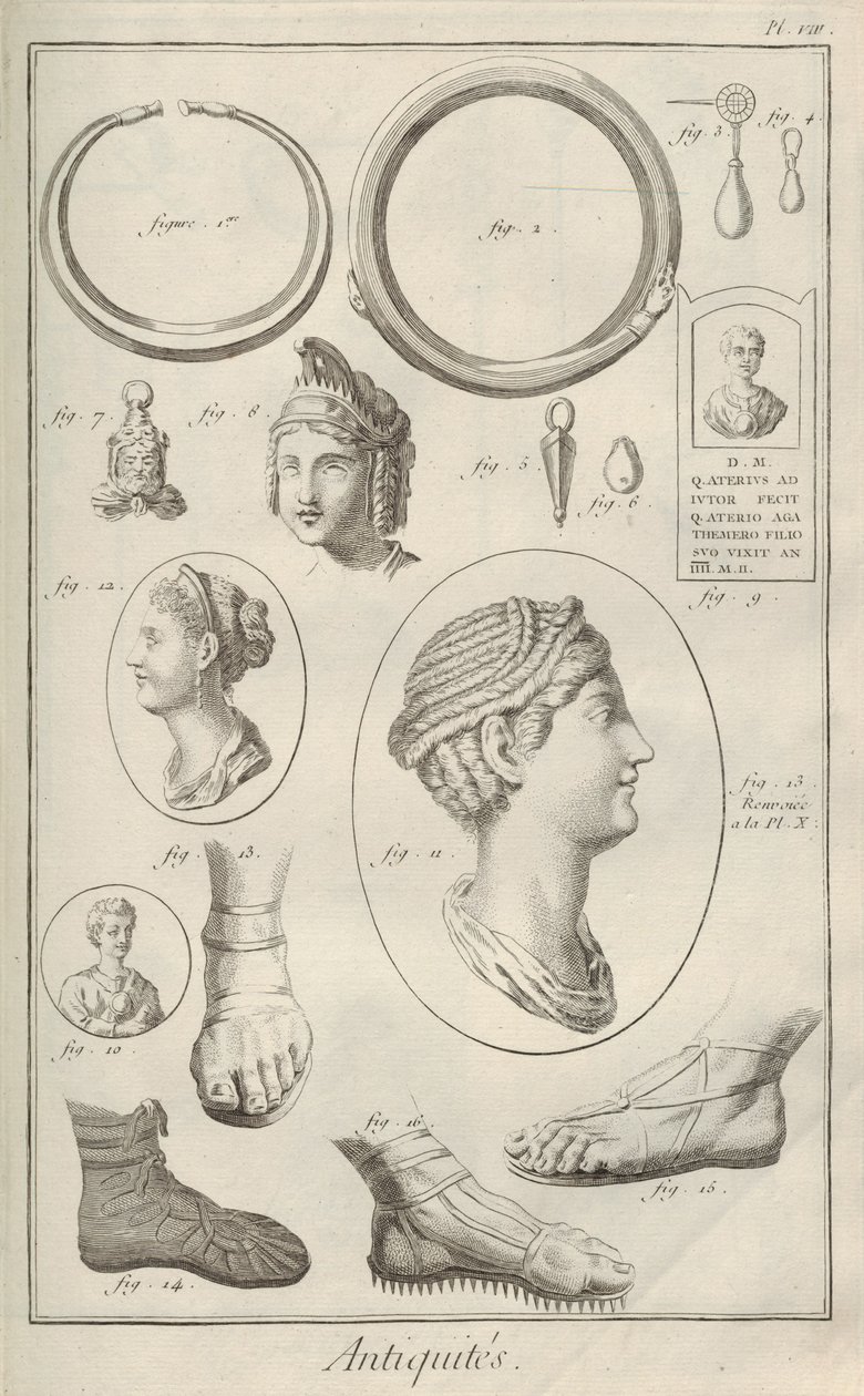 تحف قديمه. من Encyclopédie بقلم دينيس ديدرو وجان لو روند دالمبرت ، 1751-1765. بواسطة غير معروف