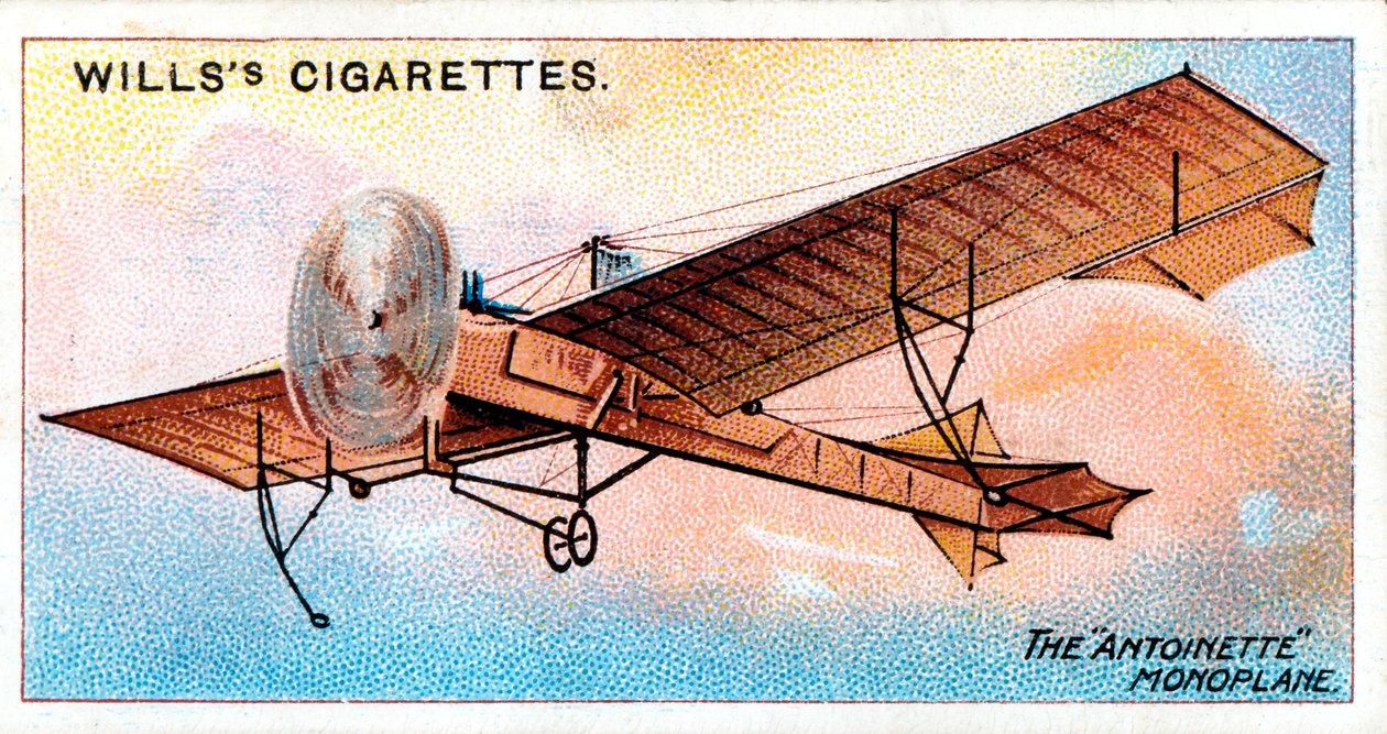 طائرة أنطوانيت أحادية الطيار الفرنسي Hubert Latham ، c1910 بواسطة غير معروف