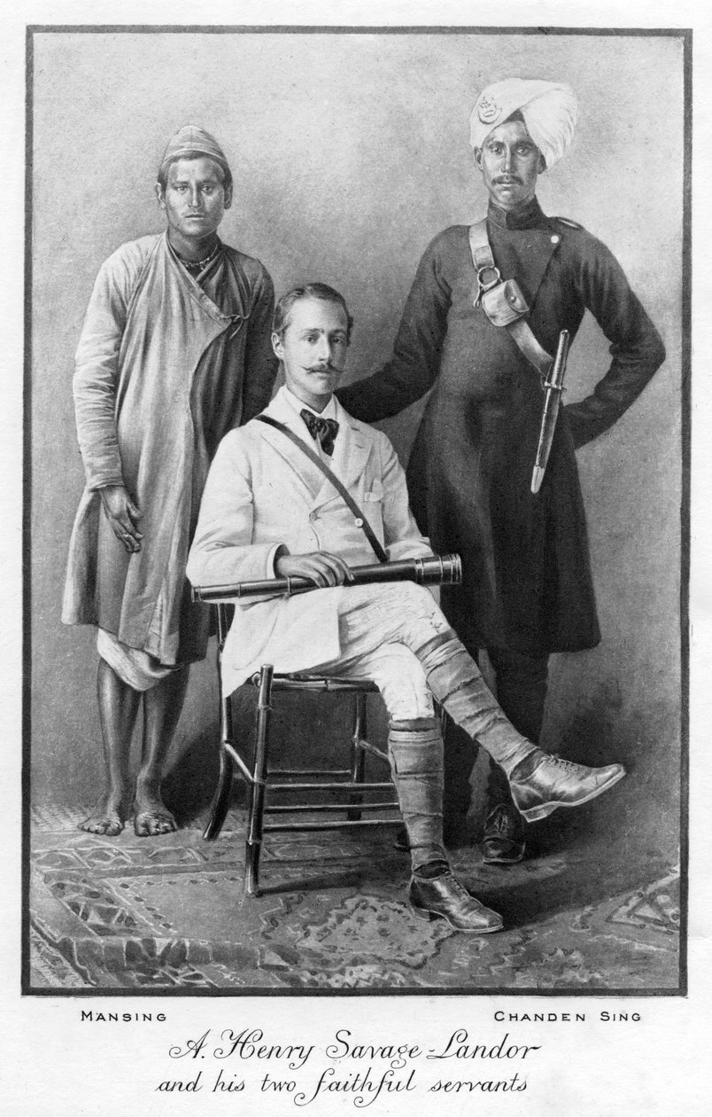 أرنولد هنري سافاج لاندور 1865-1924 وخدميه المخلصين ، 1898 بواسطة غير معروف