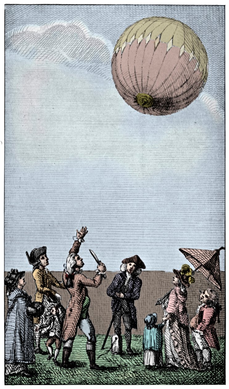 صعود بالون مونتغولفيير ، أواخر القرن الثامن عشر ، 1910. بواسطة غير معروف