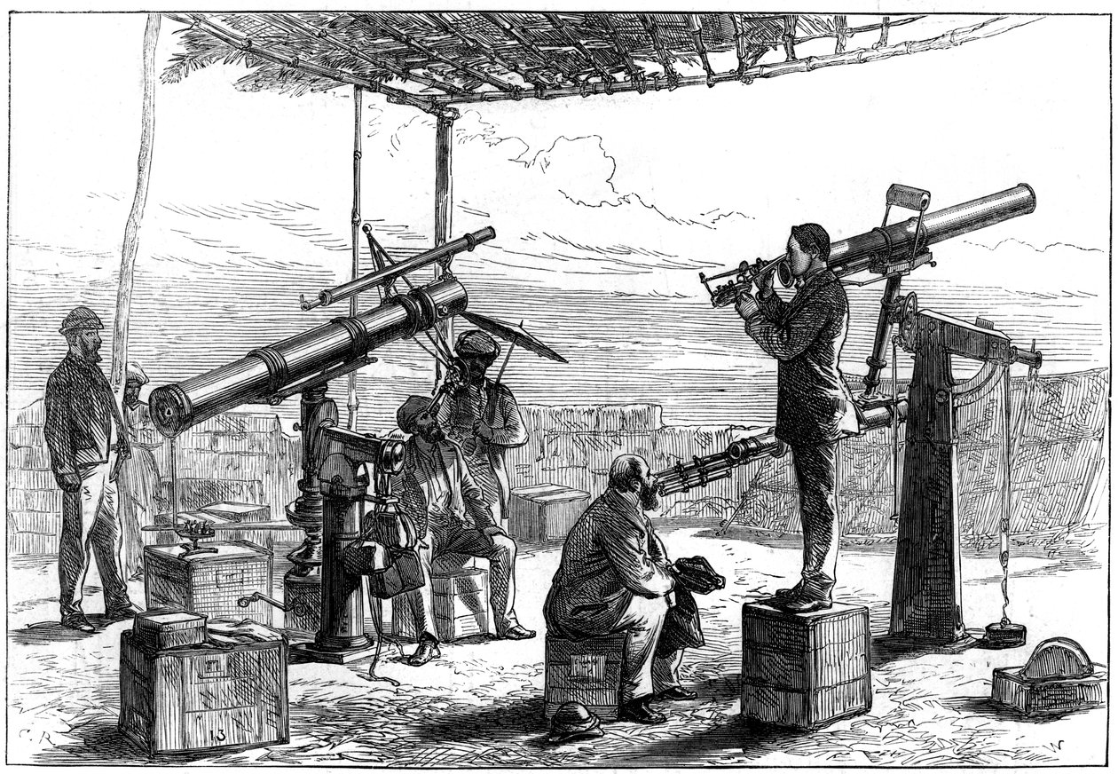 علماء الفلك في انتظار كسوف ، الهند ، 1872 بواسطة غير معروف
