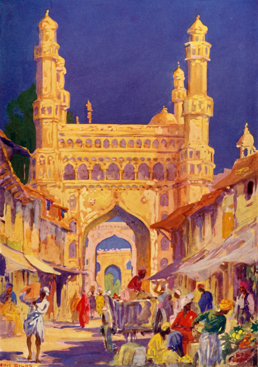 في Char Minar في حيدر أباد ، c1948. بواسطة غير معروف