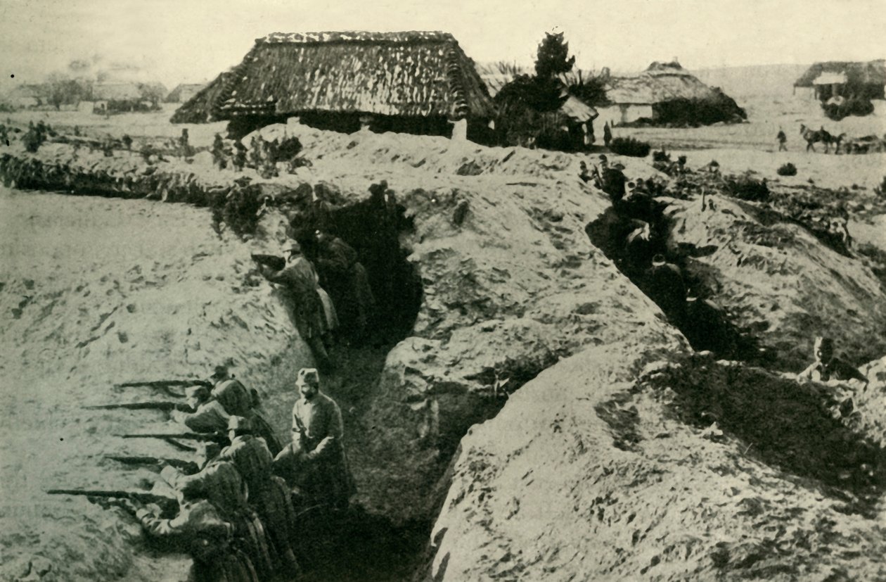 الخنادق النمساوية في منطقة الكاربات ، الحرب العالمية الأولى ، c1915 ، c1920. بواسطة غير معروف