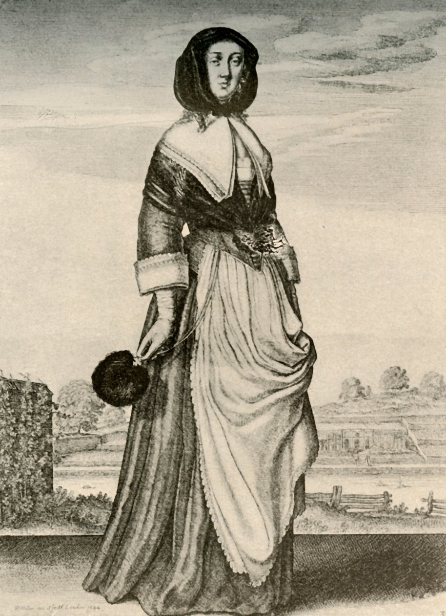 الخريف - امرأة إنجليزية في غطاء محرك السيارة والمئزر ، عهد تشارلز الأول ، c1620-1640 ، 1937 بواسطة غير معروف