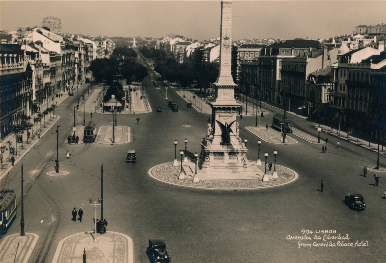 Avenida da Liberdade ، لشبونة ، البرتغال ، c1936 بواسطة غير معروف