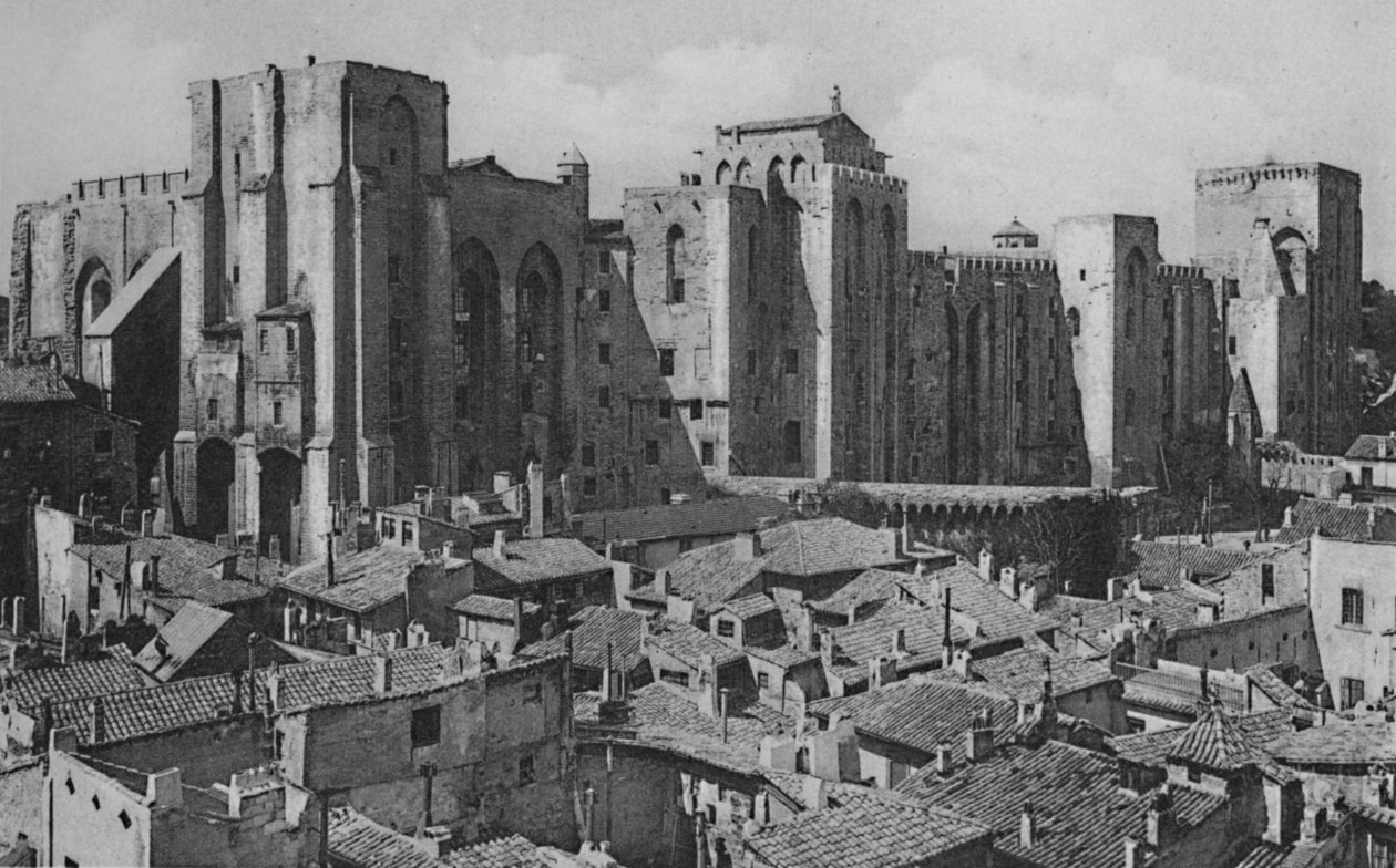 أفينيون - بابيز بالاس الجانب الشرقي ، c1925 بواسطة غير معروف