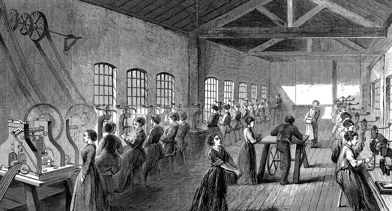 مصنع القلم بيكر وفينيمورز ، ساحة سانت بولز ، برمنغهام ، إنجلترا ، 1870 بواسطة غير معروف