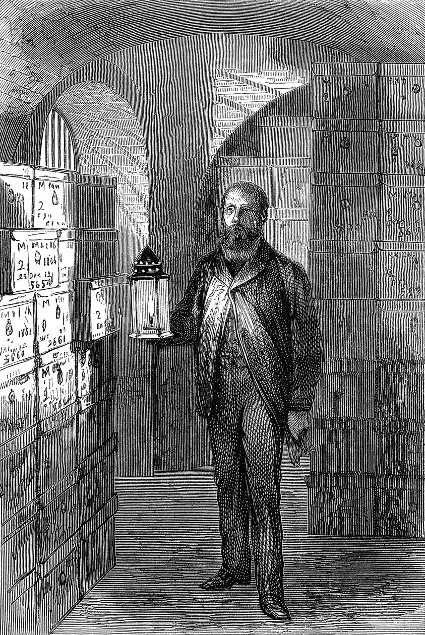 متجر الأوراق النقدية في خزائن بنك إنجلترا ، c1870 بواسطة غير معروف