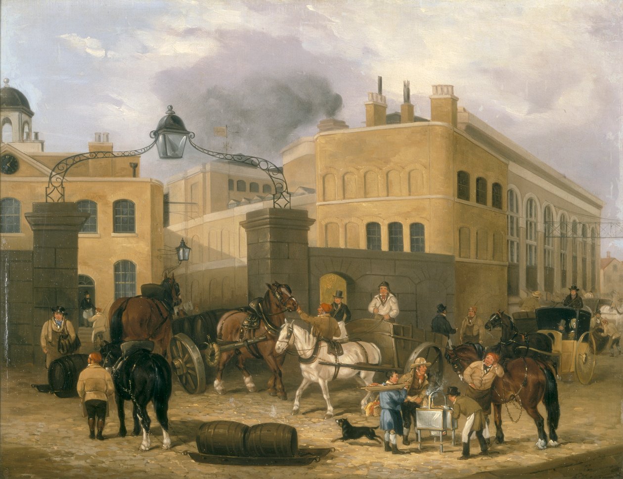 "Barclay and Perkins's Brewery in Southwark" ، c1840 بواسطة غير معروف