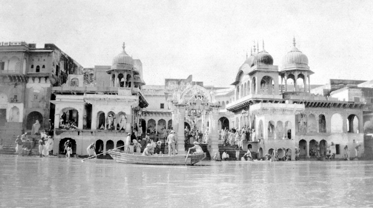 الاستحمام غاتس ، ماثورا ، الهند ، 1916-1917 بواسطة غير معروف