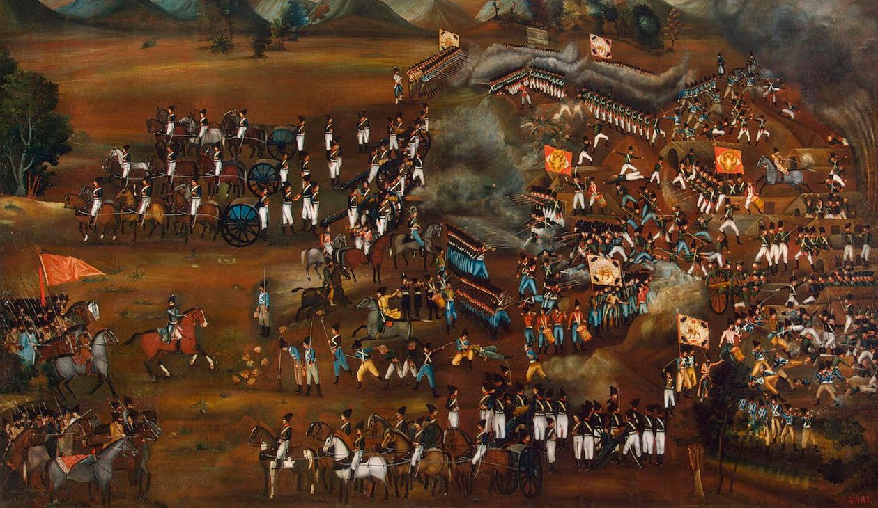 معركة بين الفرس والروس بالقرب من سلطان آباد ، 13 فبراير 1812 ج 1815 بواسطة غير معروف