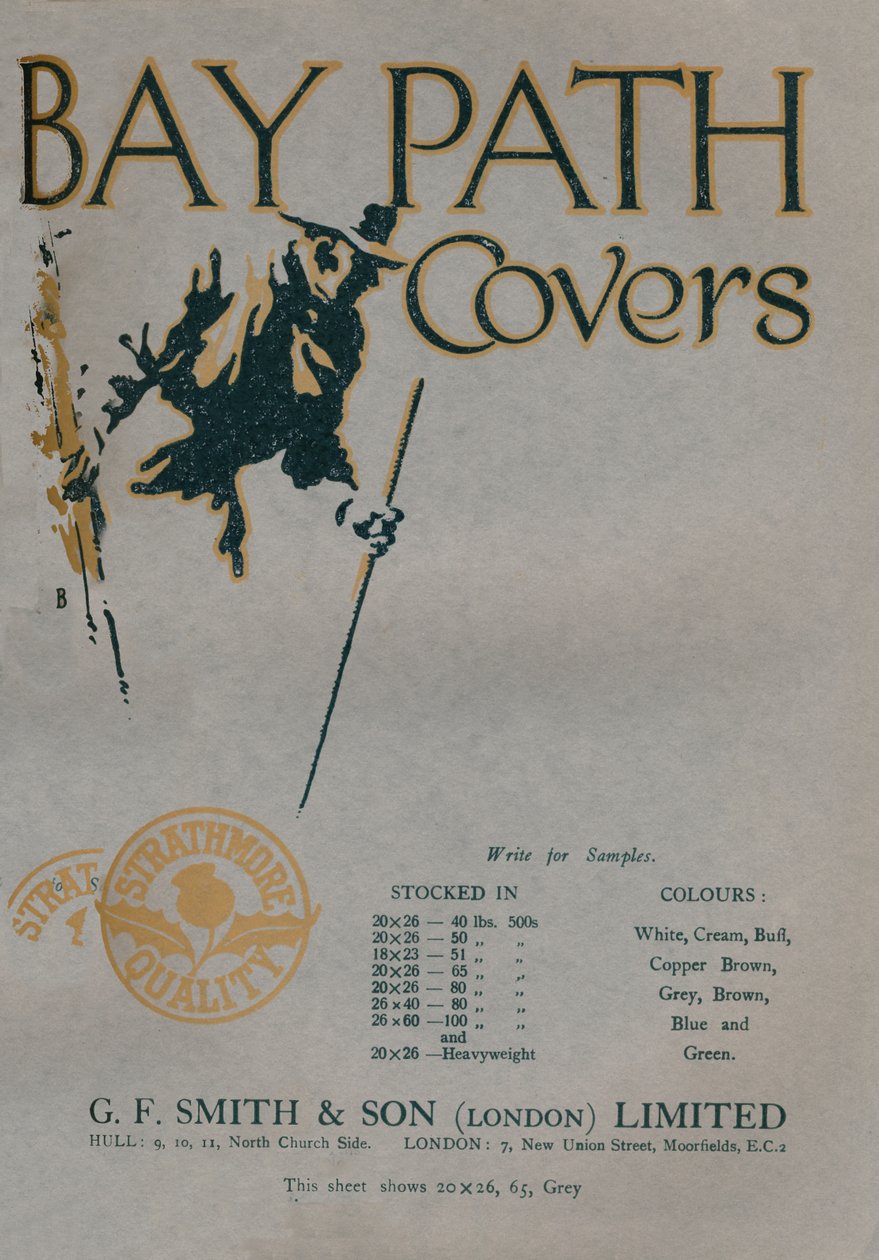 Bay Path Covers - إعلان GF Smith & Son London Limited ، 1919 بواسطة غير معروف