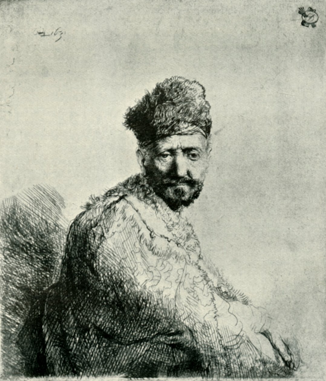 رجل ملتح يرتدي قبعة شرقية ورداء: والد الفنانين ، 1631 ، 1906. بواسطة غير معروف