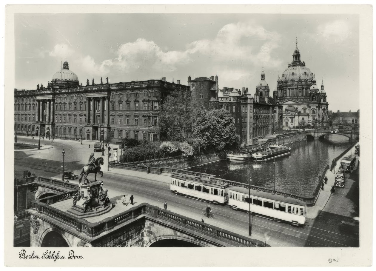 برلين ، قصر المدينة مع Kurfürstenbrücke والكاتدرائية / بطاقة بريدية للصور حوالي عام 1937/1938 بواسطة غير معروف